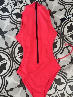 TA3 Coral One-Piece Swimsuit with Corset Back